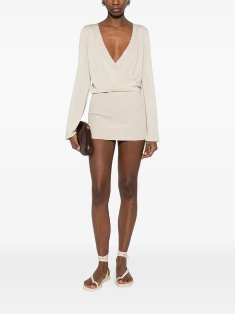 Aya Muse V-neck flared dress - Neutrals - zdjęcie produktu nr 2