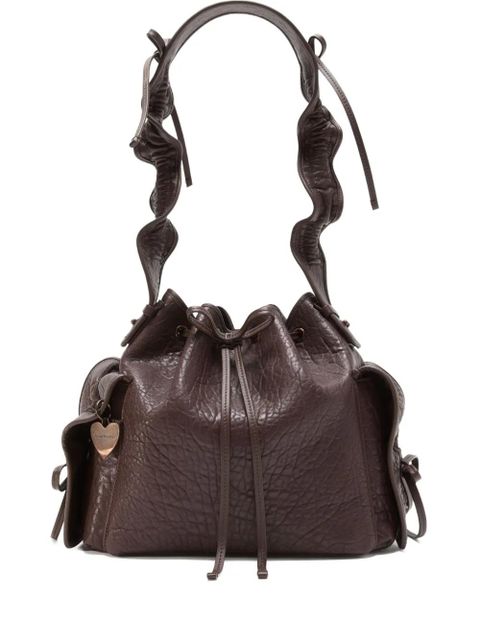 Acne Studios ruffled drawstring shoulder bag - Brown - zdjęcie produktu nr 1