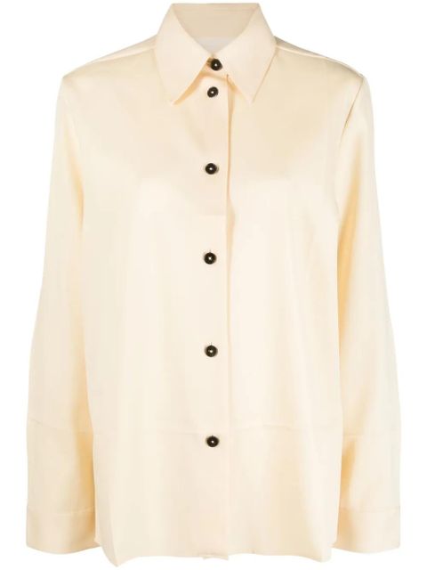 Jil Sander long-sleeve wool shirt - Neutrals - zdjęcie produktu nr 1