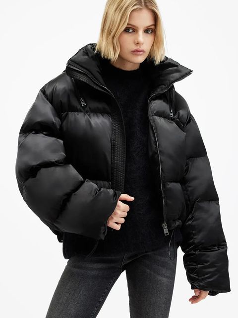 AllSaints kurtka CHELSEA damska kolor czarny zimowa W019OB