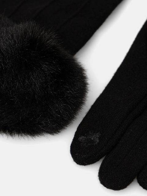 Liu Jo rękawiczki damskie kolor czarny 2F5062.T0300 - zdjęcie produktu nr 2