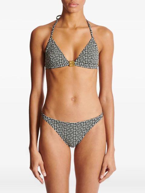Balmain jacquard-pattern bikini - Black