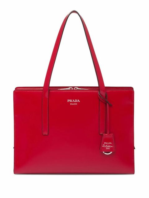 Prada large Re-Edition 1995 leather handbag - Red