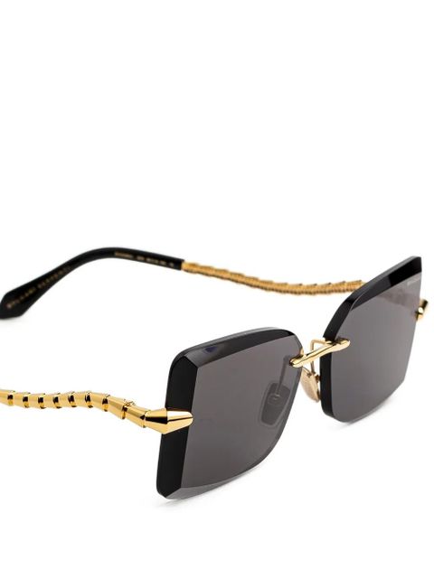 Bvlgari Serpenti rectangle-frame sunglasses - Gold