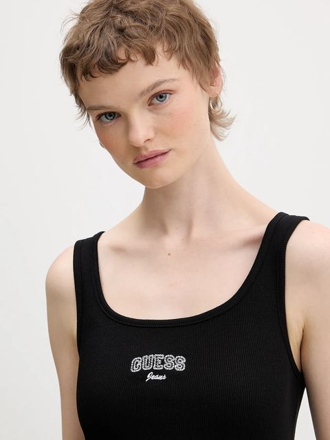 Guess Jeans top kolor czarny W6RP20 KA0H1