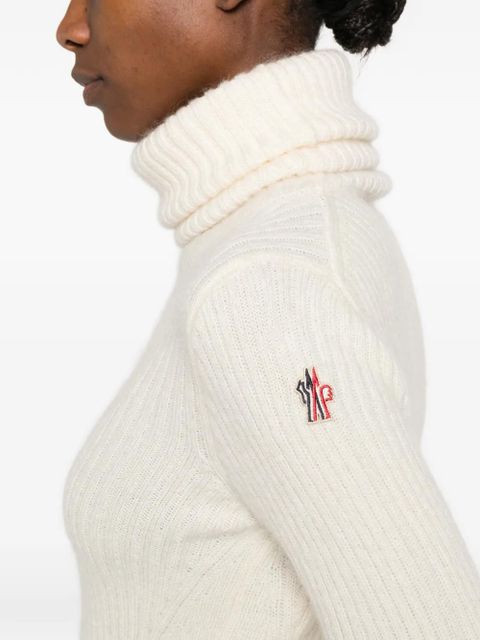Moncler Grenoble roll-neck ribbed jumper - White