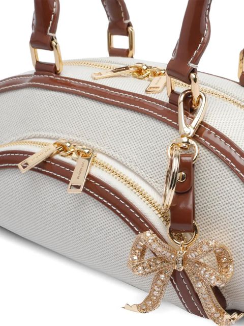 Self-Portrait canvas shoulder bag - White