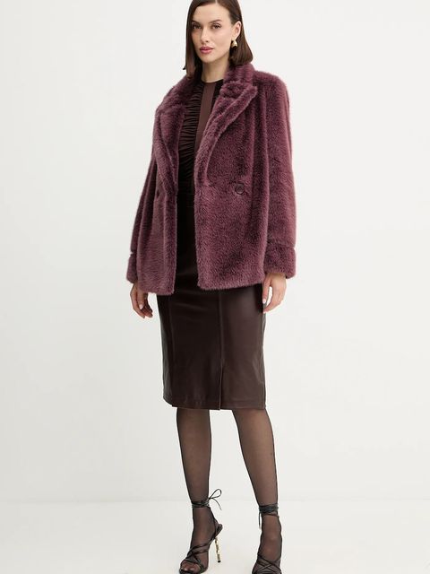 Twinset płaszcz kolor fioletowy 252TT2154