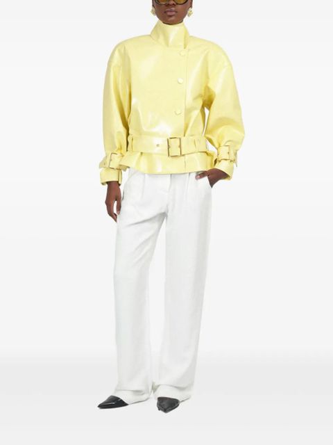 Rowen Rose faux-leather oversized bomber jacket - Yellow - zdjęcie produktu nr 2