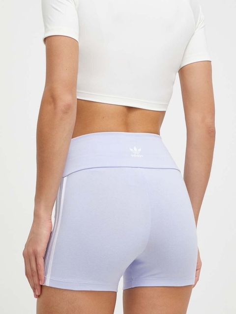 adidas Originals szorty damskie kolor fioletowy z aplikacją high waist IR5499