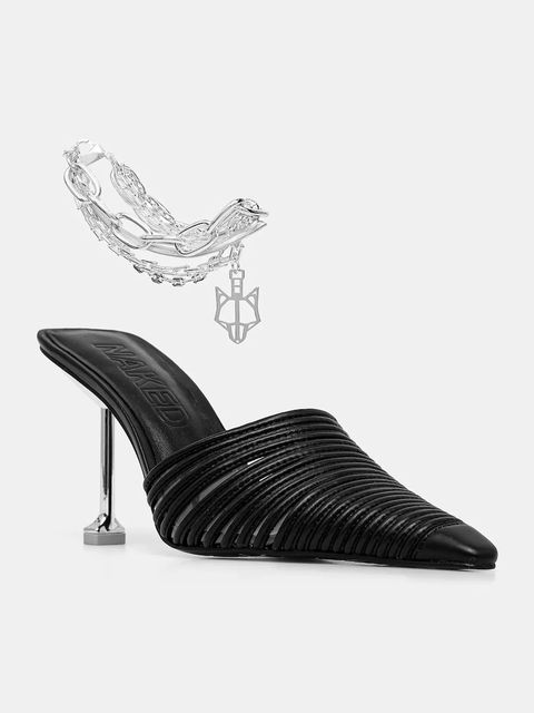 Naked Wolfe szpilki skórzane Chromed kolor czarny Chromed Black Leather - zdjęcie produktu nr 1