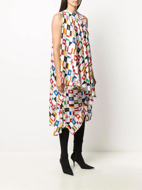 Balenciaga printed silk dress - White