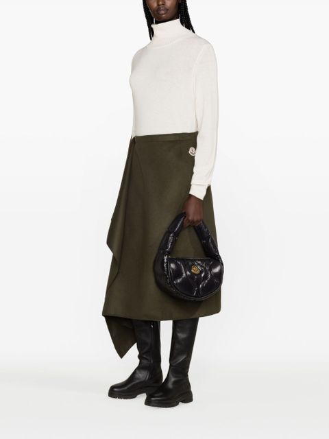 Moncler wool-cashmere midi wrap skirt - Green