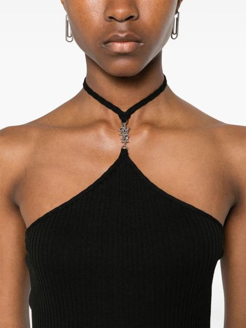 AMIRI logo-plaque midi dress - Black