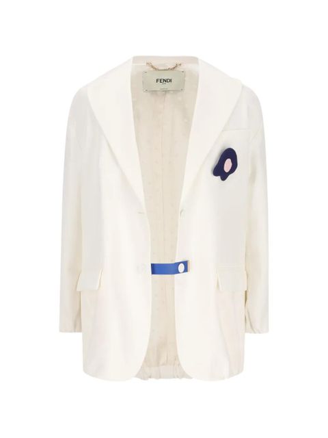 FENDI elasticated-hem blazer - White - zdjęcie produktu nr 1