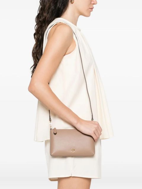 PINKO mini Flat leather cross body bag - Neutrals - zdjęcie produktu nr 2