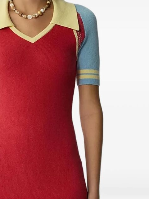 Guest In Residence V-neck polo-collar mini dress - Red - zdjęcie produktu nr 2