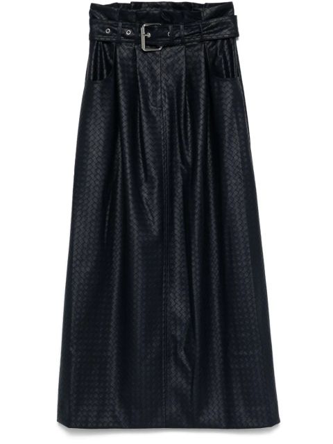 ROTATE BIRGER CHRISTENSEN paper waist midi skirt - Blue