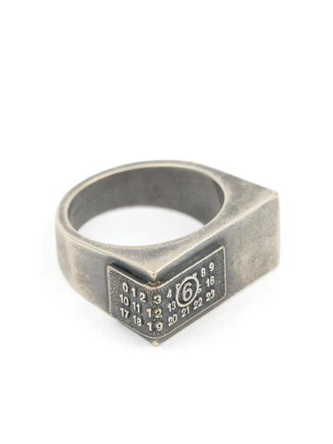 MM6 Maison Margiela numbers-motif ring - Silver