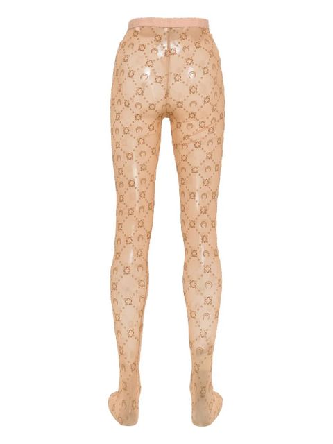 Marine Serre Moonogram mesh tights - Brown