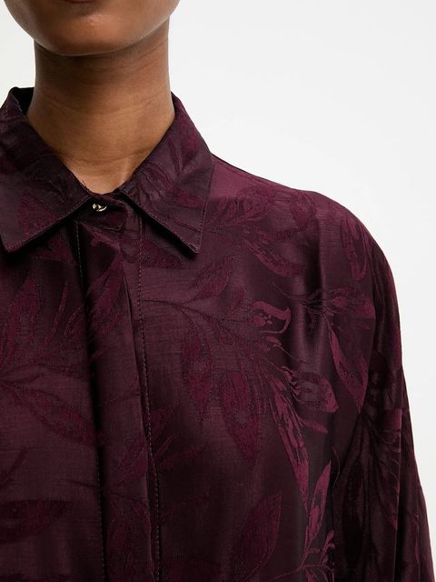 Answear.LAB koszula damska kolor bordowy relaxed z kołnierzykiem klasycznym