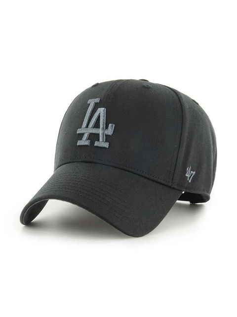 47 brand czapka z daszkiem bawełniana MLB Los Angeles Dodgers kolor czarny z aplikacją B-TCMSP12CTP-BK