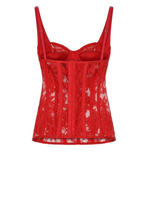 Dolce & Gabbana lace-detail corset top - Red - zdjęcie produktu nr 2