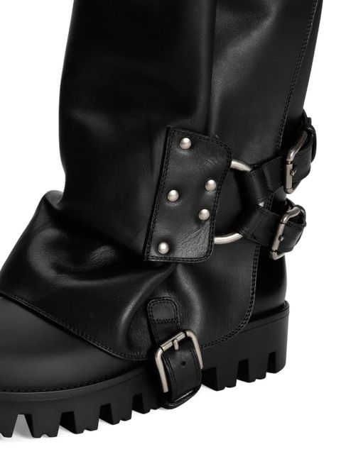 Dolce & Gabbana buckle-strap biker boots - Black