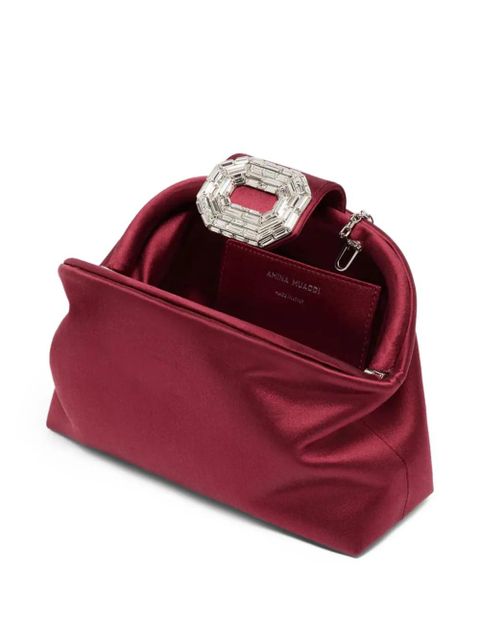Amina Muaddi embellished chain clutch bag - Red