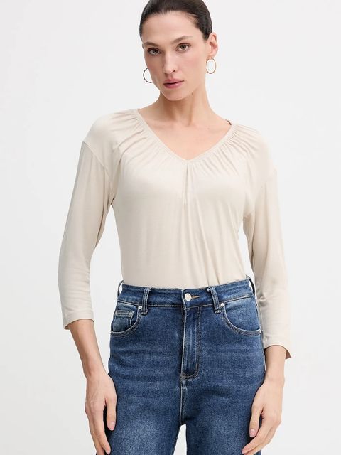 Sisley longsleeve kolor beżowy 3Z12L4014 - zdjęcie produktu nr 1