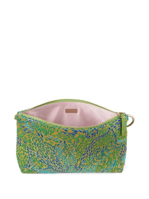 Jimmy Choo Callie jacquard-patterned clutch bag - Green