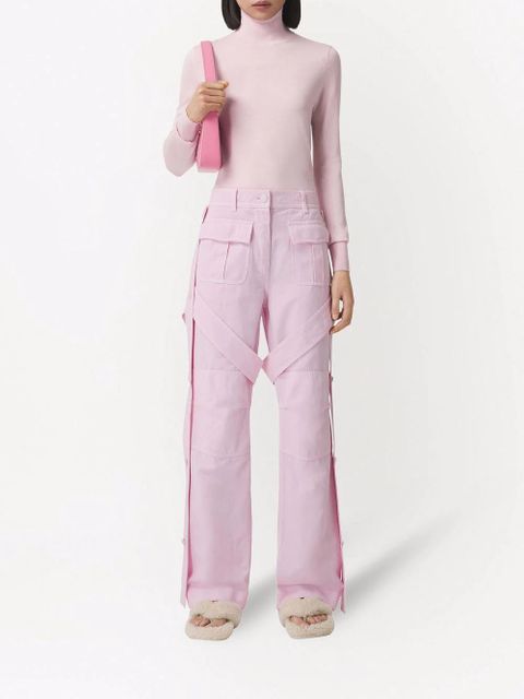 Burberry monogram plaque roll-neck jumper - Pink