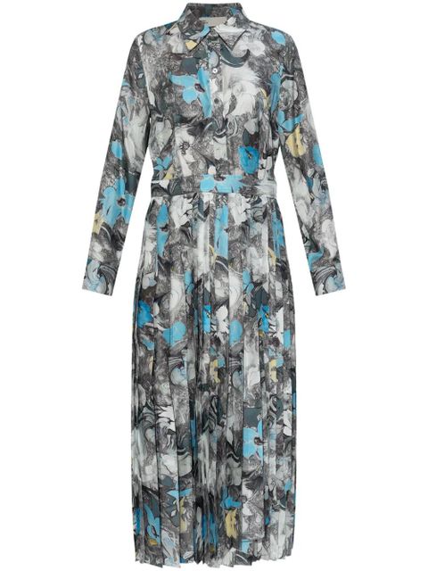 Tory Burch printed pleated midi dress - Blue - zdjęcie produktu nr 1