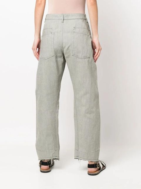 Jil Sander high-rise wide-leg trousers - Green