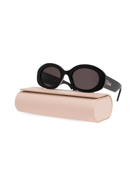 Chloé Eyewear oval-frame recycled-acetate sunglasses - Black