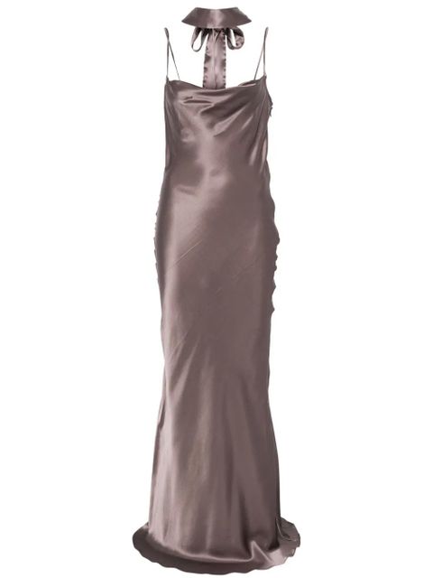 MANURÍ Vivie silk gown - Grey - zdjęcie produktu nr 1