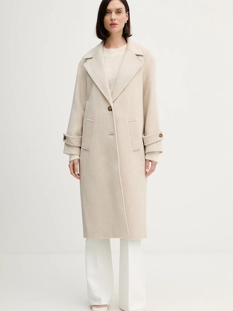 Pedro del Hierro płaszcz z dodatkiem wełny kolor beżowy 7522239 - zdjęcie produktu nr 1