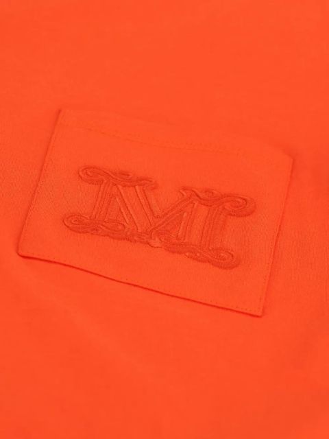 Max Mara chest-pocket embroidered-logo T-shirt - Orange