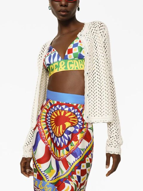Dolce & Gabbana crochet-knit cardigan - Neutrals