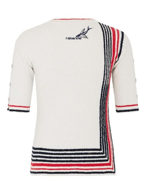 Rabanne striped knitted top - Blue