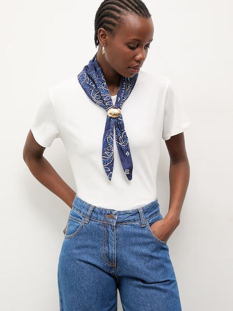 Answear.LAB t-shirt damski bawełniany z apaszką - zdjęcie produktu nr 2