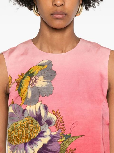 ALEMAIS Inez ombre floral mini dress - Pink