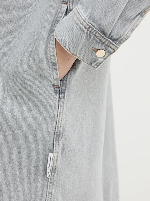 Marc O'Polo sukienka jeansowa kolor szary mini oversize 5000007869