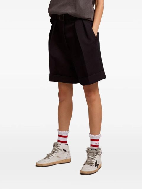 Golden Goose belted black shorts - Blue