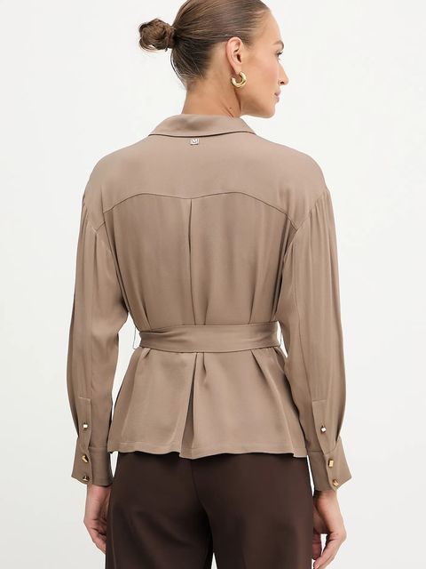 Marciano by Guess koszula ANITA damska kolor brązowy relaxed z kołnierzykiem klasycznym 5YGH13 7356A