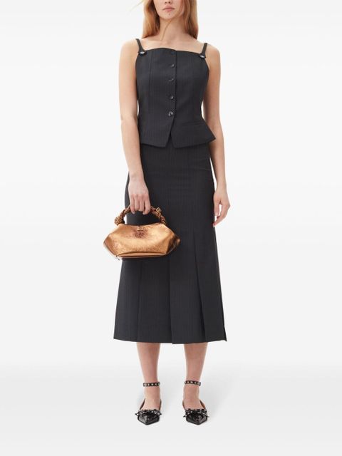 GANNI pinstripe-print vest - Grey