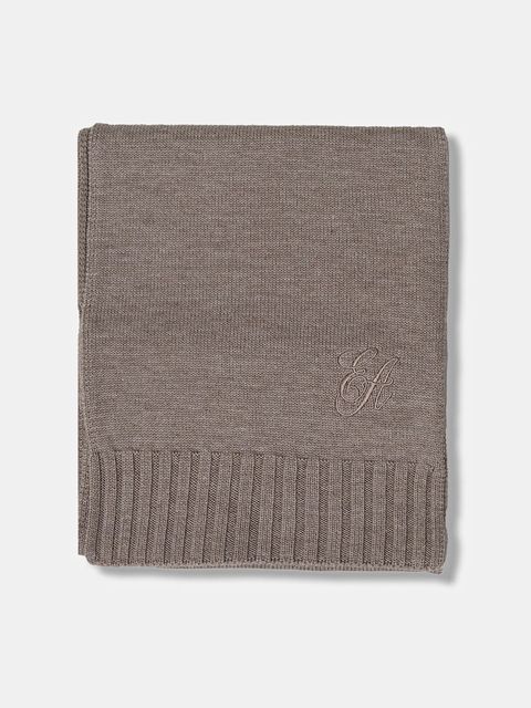 Emporio Armani szalik wełniany damski kolor beżowy gładki EW003130 AF19981