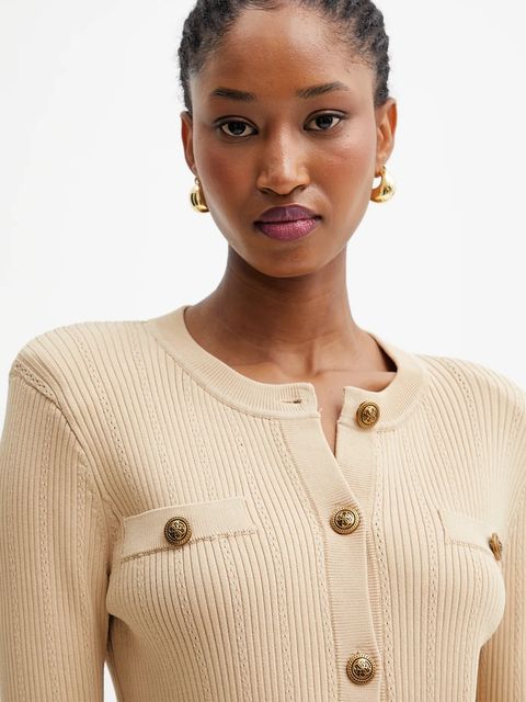 Guess kardigan EMMIE damski kolor beżowy lekki W5YR09 Z0130