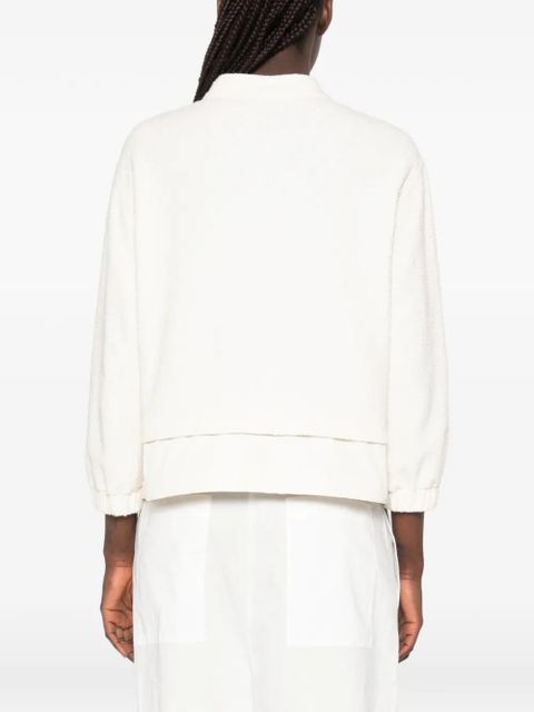 Moncler bouclé zip-up sweater - Neutrals