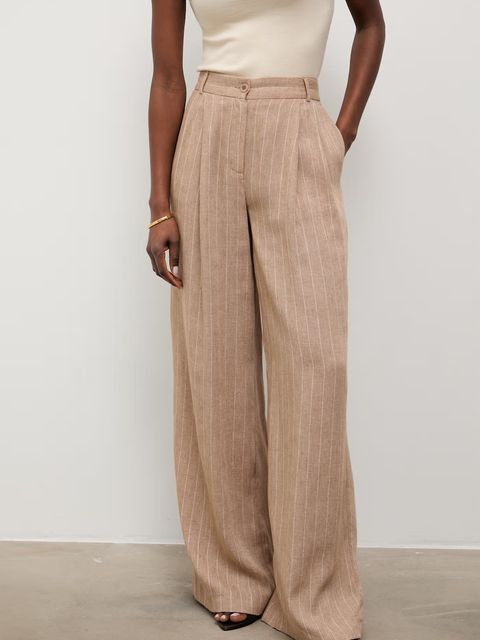 Answear.LAB spodnie palazzo damskie z dodatkiem lnu - zdjęcie produktu nr 1